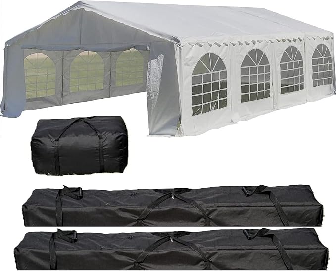 DELTA 26'x20' Budget PE Party Tent +(2) Long Bags + (1) Short Bag carpas para Fiestas Tents for Parties Outdoor Event Wedding Party Tent with Waterproof Top CoverRemovable Window Walls