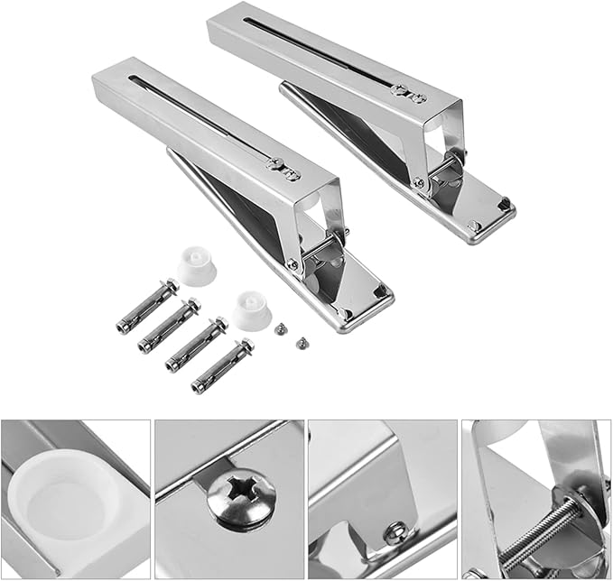 2x less Steel Oven Bracket Wall Mount Rack Shelf for Foldable Stretchable Shelf with White Pla Corners Load 77lbs for Space