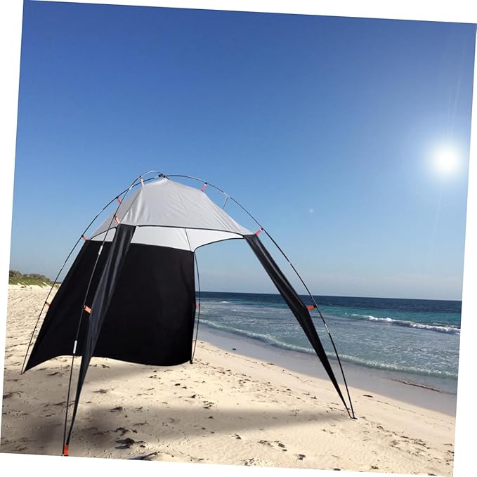 Balacoo Portable Triangle Beach Tent Canopy Shelter UV for Camping Fishing Lightweight Durable Design Black Grey