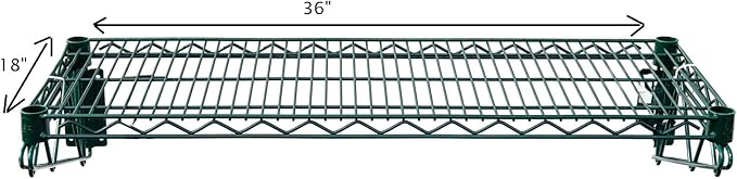 Premium Epoxy Green Wire Wall Shelf - Durable Storage Utility Food Storage and More (18 x 36)