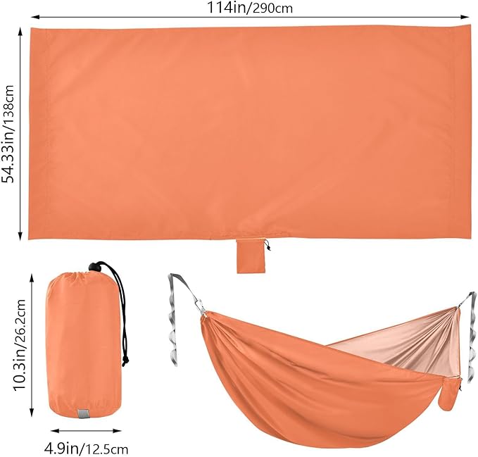 Tree Hammocks Coral Lightweight Hammocks with Two Tree Straps 114 x 54