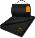 BEDELITE Large Waterproof Camping Blanket for Spring and Autumn Lightweight Packable Blanket for Car Foldable Fleece Stadium Blanket for Outdoor Sports Wearable Machine Washable 55 x 80Black