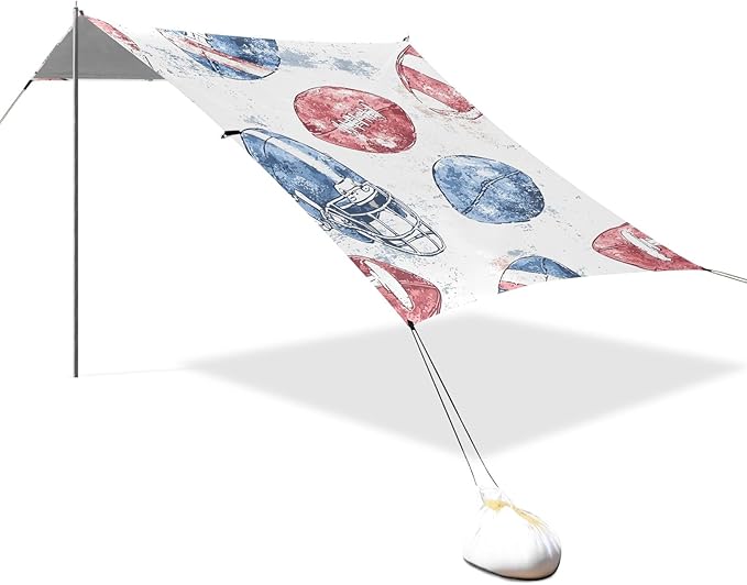 Rugby Pattern (34) Camping Sun Shelter Beach Tent Portable Beach Sun Shade Outdoor Canopy for Camping Trips Fishing Picnic
