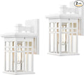 zeyu 2 Pack Outdoor Porch Lights Wall Mount - Modern Outside Lights for House Die-Cast Aluminum with Clear Glass Shade White Finish 20068B1-2PK WH