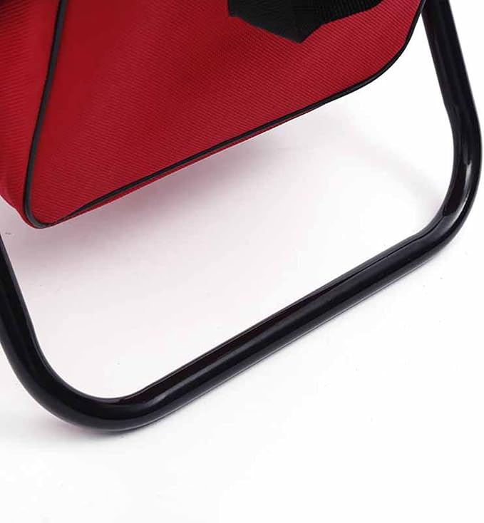 Folding Fishing Chair Portable Foldable Leisure Back Chair with Bag for Outdoor Camping Fishing Hiking Backpacking (Red)