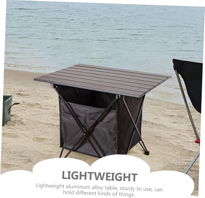 Folding Table Portable Outdoor Desk Easy to Clean Lightweight for Camping Beach Snacks Picnics and Tailgating Convenient Carry Bag