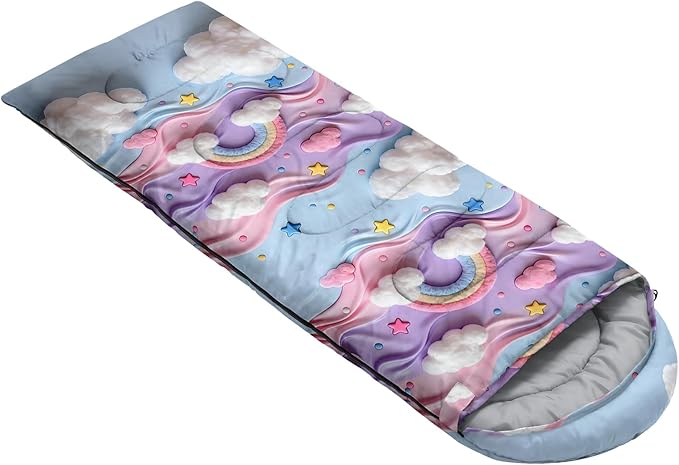 AILONEN Cartoon Camping Sleeping Bag for Boys Girls AdultsLightweight &amp Waterproof3 Season Warm &amp Cold WeatherPortablePrinted Sleeping BagTravelingCampingHiking