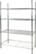 Commercial Chrome Wire Shelving Rack 4 Tier Wire Shelf for Storage All Stainless-steel Heavy Duty W48xD18x H71 ETL