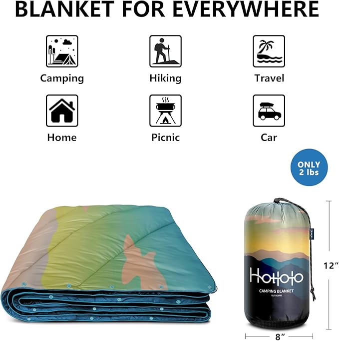 Camping BlanketLightweight Puffy Printed Camping Blanket Packable Outdoor Blanket for CampingTraveling Stadium Hiking Picnics