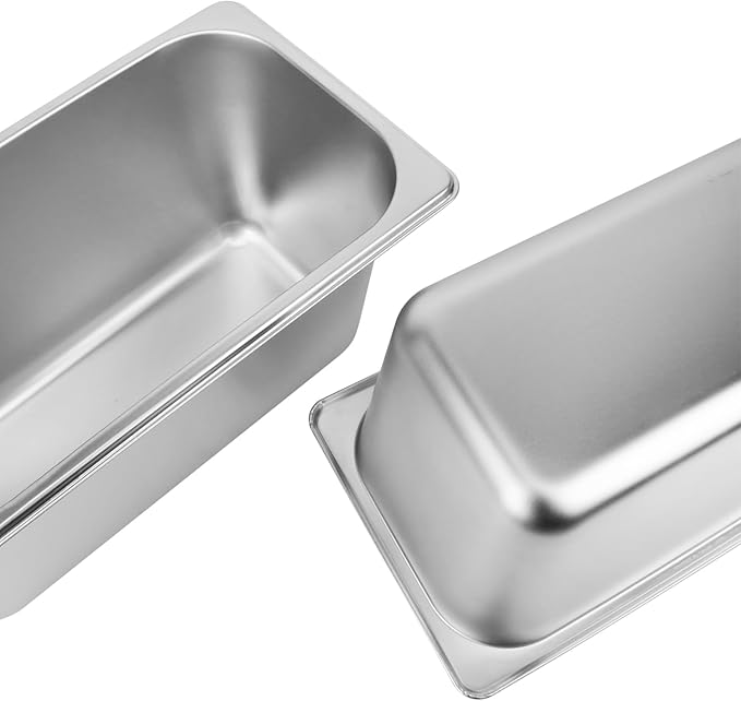 4 Pack 1/3 Size Stainless Steel Steam Table Pan with Lid 6 Inch Depth Hotel Pans for Weddings Parties Restaurants Cafeterias and Hotels