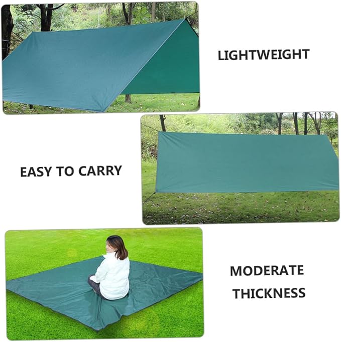 Waterproof Outdoor Camping Tent Single Layer Square Canopy Tent UV Protection 4-Corner Design for Backpacking Hiking and Travel