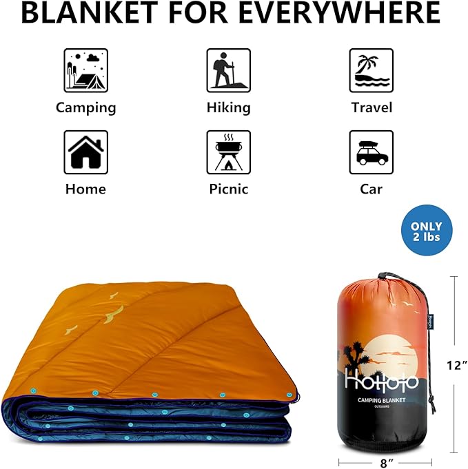 Camping BlanketPuffy Blanket Lightweight Packable Camping Blanket Outdoor Blanket for CampingTraveling Stadium Hiking Picnics