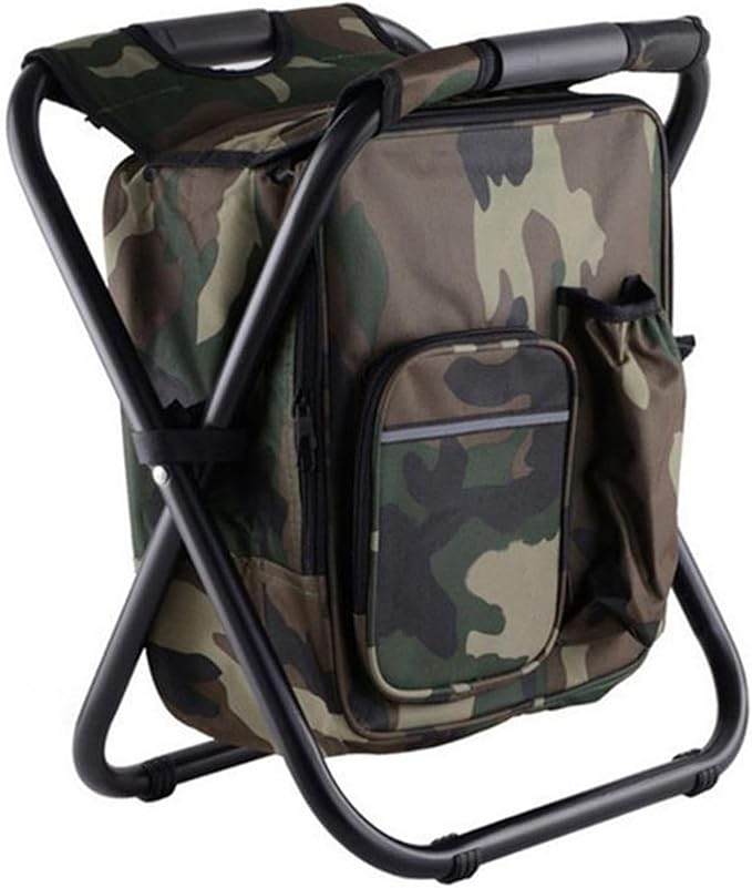 Drfeify Fishing Backpack Cooler ChairLightweight Large Capacity Stool Backpack Cooler Chair for Travel Beach Hiking Picnic