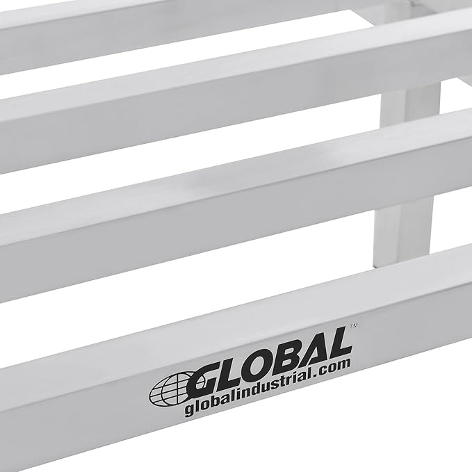 Global Industrial Aluminum Dunnage Rack 3000 Lbs Load Capacity 24 W x 18 D x 12 H Commercial Food Service Storage Rack for Restaurants Kitchen Warehouse Supermarket