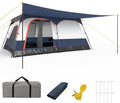 KOTEK 6-8 Person Tents for Camping Family Tent with 2 Rooms 2 Doors 2 Mesh Windows Porch &amp Removable Rainfly Large Camping Tent for Outdoor Picnic Hiking Gathering
