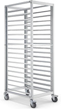 18 Tier Aluminum Home Commercial Kitchen Bakery Cooling Rack with 4 Wheels Commercial Kitchen Bun Pan Sheet Pan Rack for Restaurant Cafeteria Pizzeria