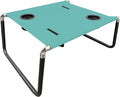 Neso Beach Table - Lightweight Portable and Foldable Table for Beach Camping and Outdoor Adventures - Stable Surface - with Cup Holder for Drinks and Phone Pockets - Seafoam
