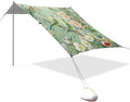 Cute Birds Green Beach Tent Sun Shelter 9.2' x 10.5' Beach Canopy with 4 Sandbags 4 Stability Poles Sand Shovels - Tent Canopy for Beach Camping Fishing Picnics