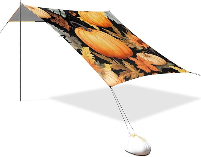 Fall Pumpkin ThanksgivingCamping Sun Shelters 9.2 x 10.5 FT Beach Canopy Tent Sun Shade with Carrying Bag for Camping Trips Fishing Backyard Fun or Picnics 21341608