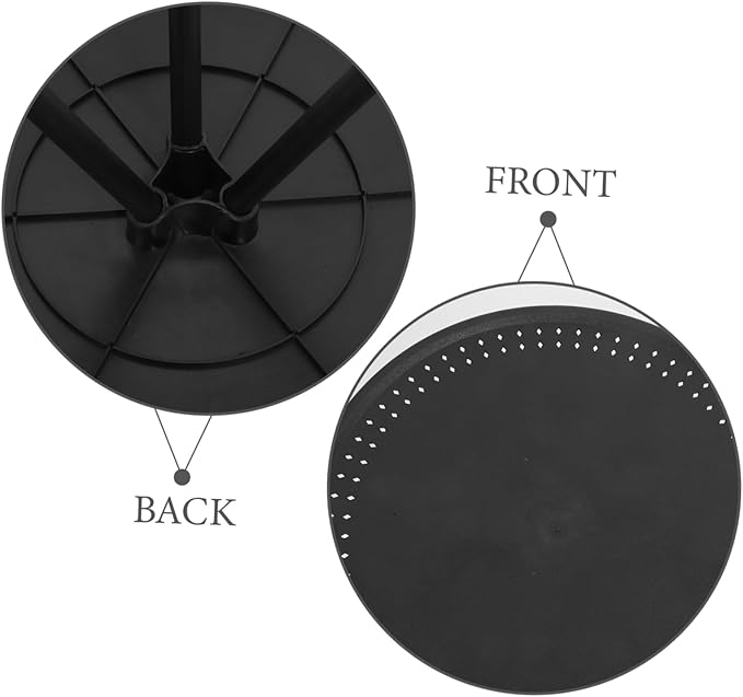 Kisangel 1pc Portable Folding Round Table Black Small Camping Table Picnic Height Outdoor