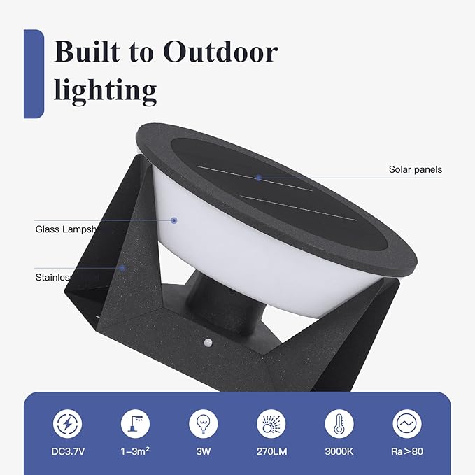 14.96 Floor Lamp with Remote Control IP54 Large Solar Lanterns Outdoor Waterproof 3000K LED Solar Patio Lights Outdoor Free Standing Dimmable Modern Floor Lamp Smart Garden Patio Lantern