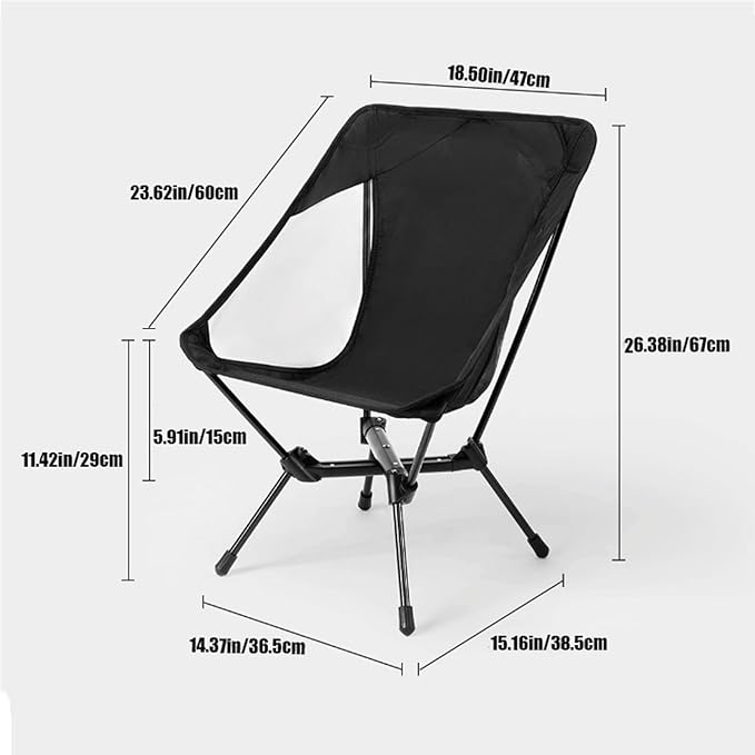 Lightweight and Comfortable Black Beach Chair Outdoor Camping Aluminum Alloy Ultra-Lightweight Dual-Purpose Folding Chair Khaki Suitable for Mountaineering and Hiking Camping Multi-Color Avail