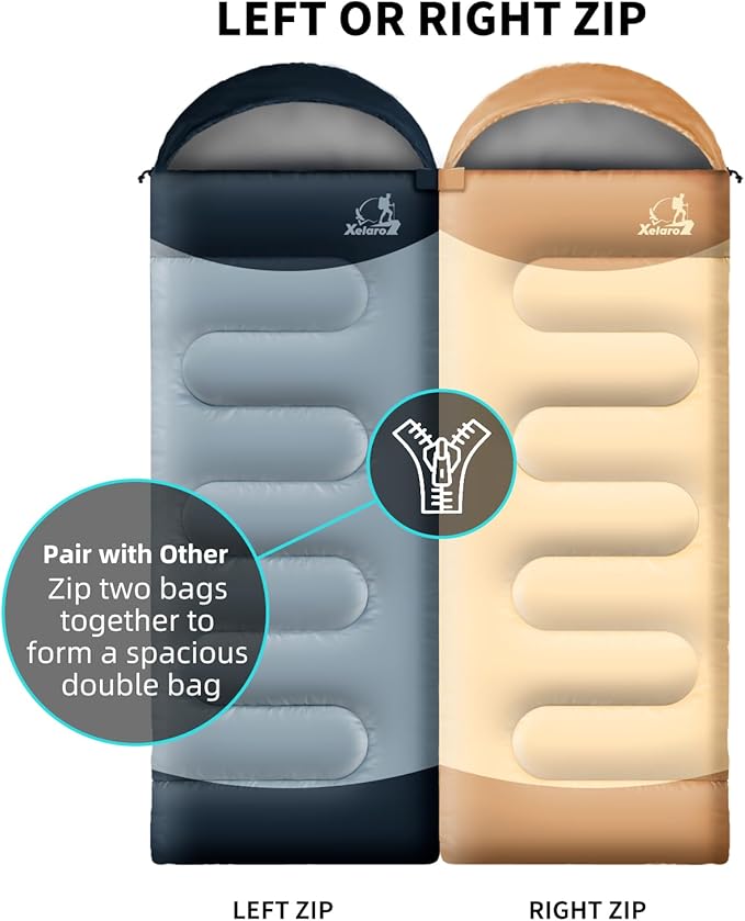 Sleeping Bags for Adults Kids - 3 Season Cold&ampWarm Weather Waterproof Camping Sleeping Bags - Lightweight Sleeping Bags for Camping Hiking Outdoor Travel