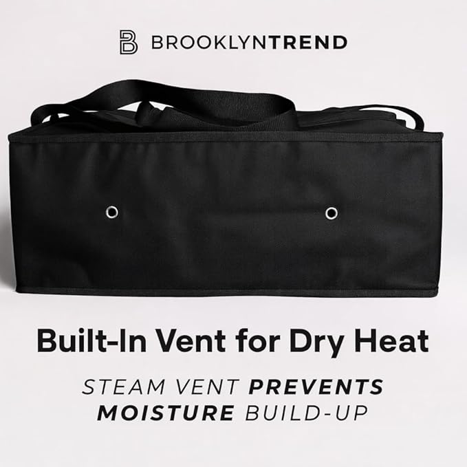 Pizza Bags for Delivery – Insulated Pizza Delivery Bag | Pizza Warmer Carrier for Doordash Uber Eats Catering | Front Load Heavy Duty (Black 20X20X12)