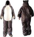 Wearable Sleeping Bag 3 Season Bear-Shaped Sleeping Bag Camping Adults Full Body Sleep Pouch for CampingTraveling Hiking Backpacking