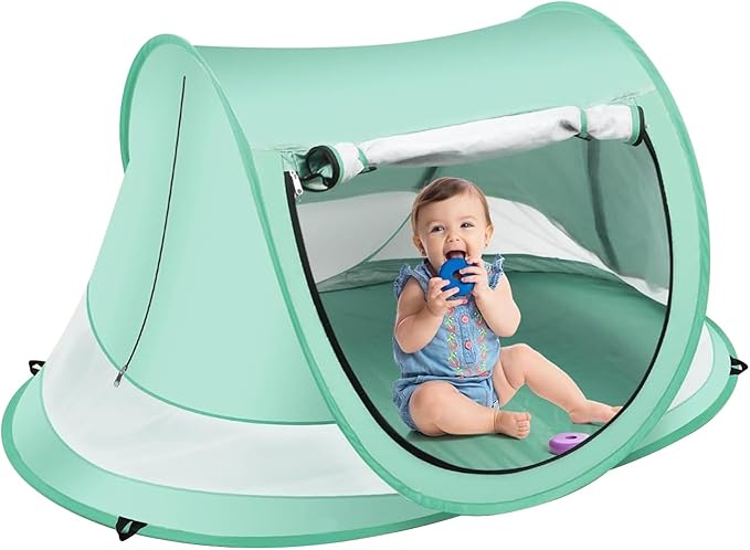 Portable Baby Tent – PopUpp Dome UV Protection Shelter | Lightweight Toddler Beach Shade for Travel Pool Backyard Fun Outdoor Park Adventures Yard Relaxation Easy Setup Baby Sun Cover