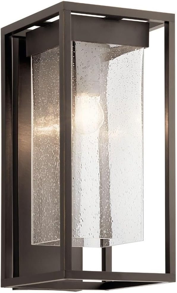 Kichler Mercer 20 inch 1 Light Outdoor Wall Light with Clear Seeded Glass in Olde Bronze® 18.75