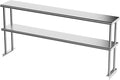 Double Overshelf of Stainless Steel 12'' x 72'' Commercial 2 Tier Shelf for Prep &amp Work Table in Restaurant Home and Kitchen (12x72)