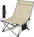 Portable high Back Camping Chair Beach with Side Pockets and headrest Comfortable Extra Wide seat Folding Hiking Weight Capacity 265 lbs(Sand Yellow)
