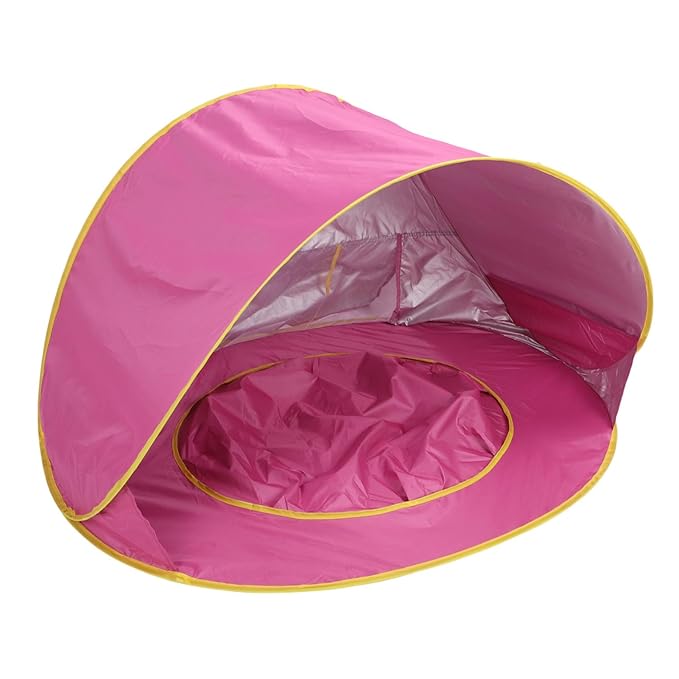 Baby Beach Tent Sun Shade Pop Up Tent with Pool for Outdoor Activities Lightweight and Portable (Roseate)