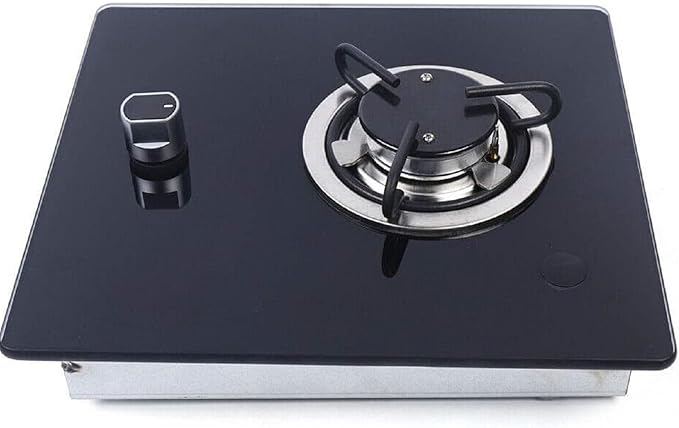 Propane Gas Cooktop Single Burner Stove portable Camping Stove L-P-G 1800W Tempered Glass Gas Hob Cooker with Knob-Control for RV Outdoor Kitchen Boat Caravan Camper