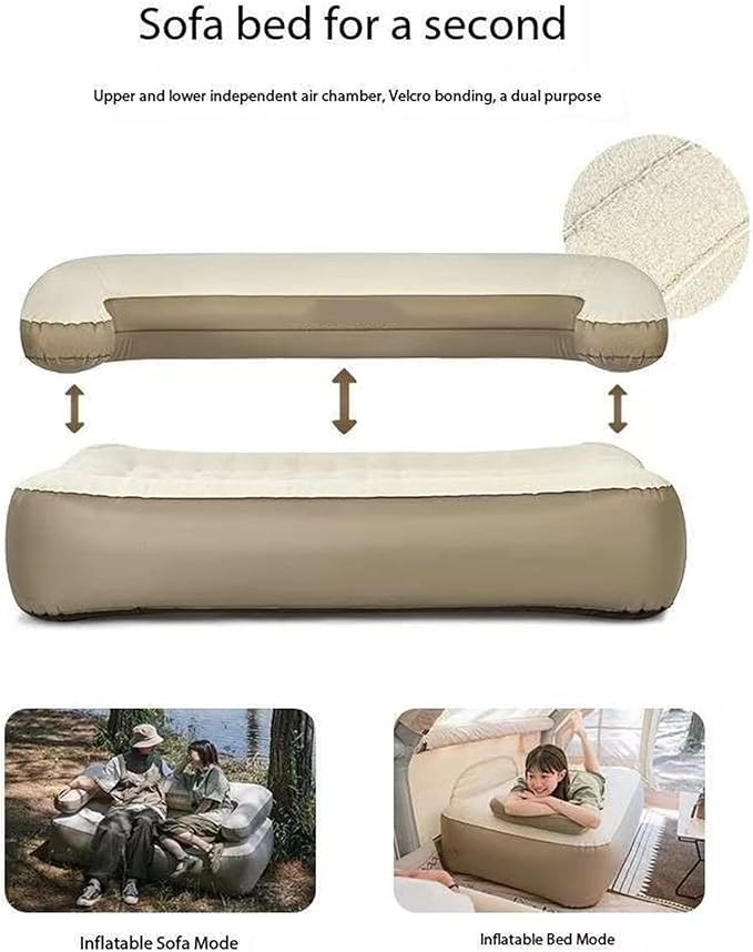 Inflatable Sofa Double Air Bed Portable Outdoor Mattress Easy to Use Inflatable Sofa Inflatable Camping Accessories