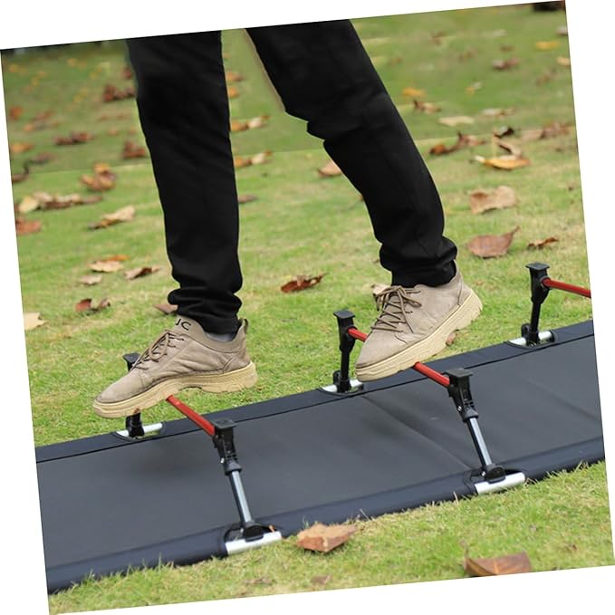 Portable Folding Outdoor Camping Cot Lightweight and Easy to Assemble Bed for Camping Hiking and Guest Use Durable Frame with Oxford Convenient Carry Bag Included
