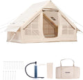 VEVOR Inflatable Tents for Camping Easy Setup Blow up Tent with Hand Pump 4 Season Glamping Tent with Stove Jack Doors &amp Mesh Windows Storage Bag Included for Easy Taking