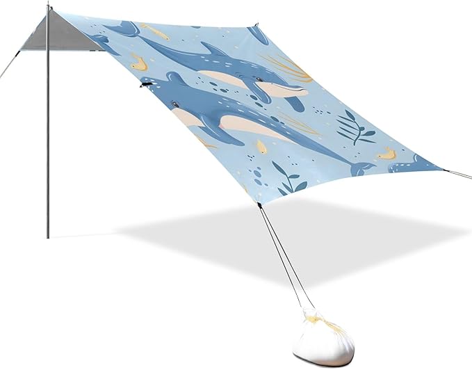 Seamless Dolphi Camping Sun Shelter Beach Tent Portable Beach Sun Shade Outdoor Canopy for Camping Trips Fishing Picnic