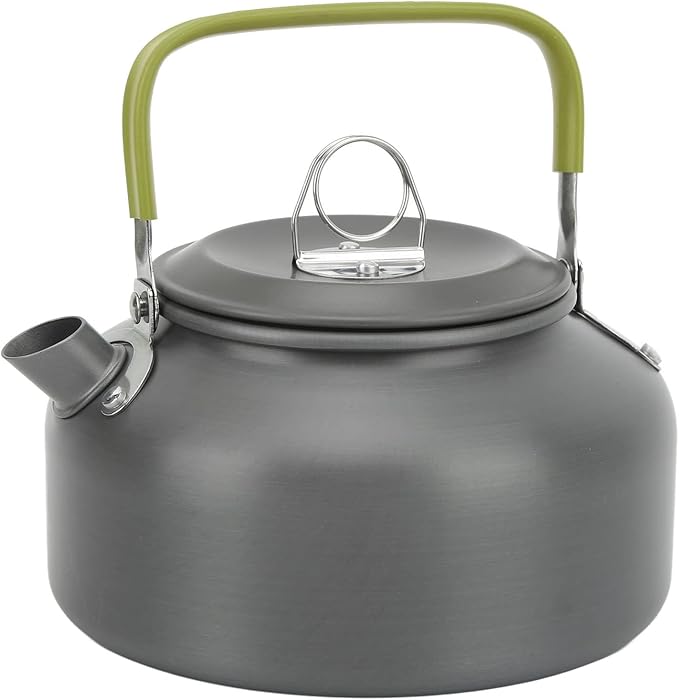 Camping Cookware Mess Kit Portable Set Hard Oxidized Aluminum Lightweight Black - Non Stick Surface Folding Utensils Ideal for Backpacking and Outdoor Cooking