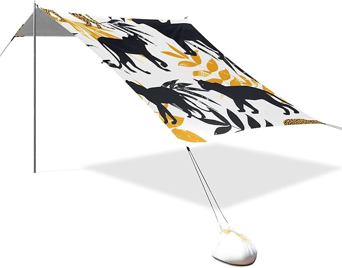 Leopards Camping Sun Shelter Beach Tent Portable Beach Sun Shade Outdoor Canopy for Camping Trips Fishing Picnic