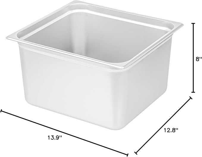 Restaurantware-Kitchen Tek 2/3 Size Steam Table Pan 1 Anti-Jam Steam Pan - Lid Sold Separately 8â€ Deep 24 Gauge Stainless Steel Freezable For Catering Event And Party