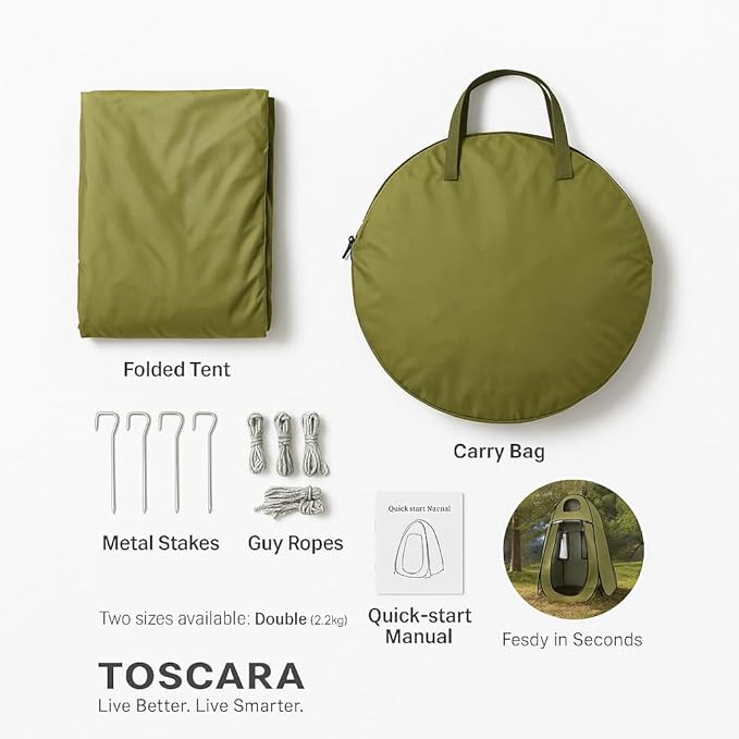 Camping Waterproof Tent - Portable Outdoor Tent for Single or Double use Lightweight Polyester Shelter for Hiking Picnic Beach Trekking Travel &amp Family Camping - Easy Setup
