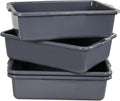 22 L Plastic Commercial Bus Tubs Large Bussing Tubs Grey Bus Pans 4 Packs