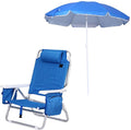 CDEN Backpack Beach Chair Sand Chair Beach Chairs for Adults 7-Position Reclining with Backpack Straps Cooler and Umbrella Cup Holder Outdoor Camping BBQ Travel Picnic (1 Pack)