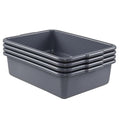 Quickquick 13 L Plastic Commercial Wash Basin Food Service Bus Tubs Deep Gray 4 Packs