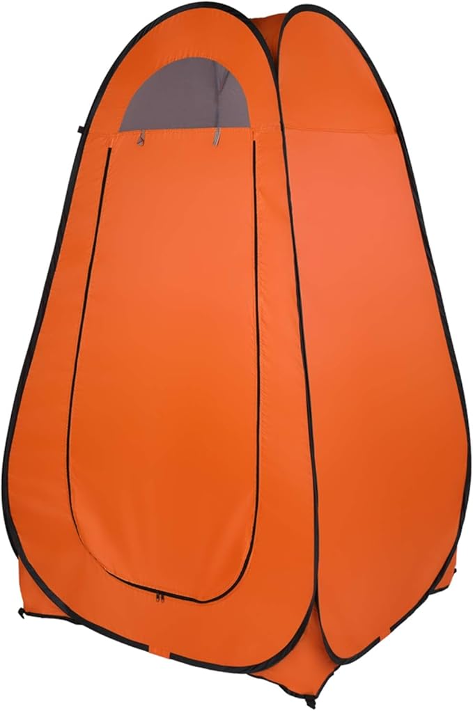 Portable Pop Up Privacy Shower TentInstant Portable Outdoor Rain Shelter with Carry BagCamp Toilet for Hiking &amp BeachLightweight &amp SturdyEasy Set Up (Orange)