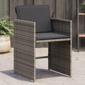 Patio Chairs with Cushions Set of 4 Outdoor Furniture Gray Poly Rattan Comfortable Lounge Chairs for Garden Patio Lawn and Balcony
