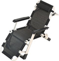 Padded Lawn Chair Lounge Chair Adjustable Recliner W/Pillow Outdoor Camp Chair for Poolside Backyard Beach Support 440lbs (Without Cotton Cushion
