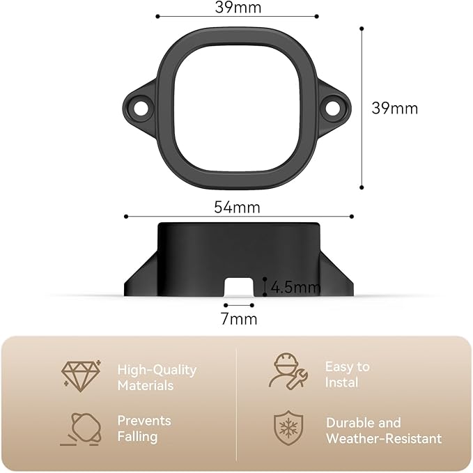 FORHOGAR 60PCS Mounting Brackets Compatible with Govee Outdoor Lights Pro H706 Light Clips for Govee Permanent RGBIC LED Lights 3M Glue Replacement Outdoor Lights Decor Extension(Black)
